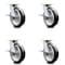 Service Caster 8 Inch Kingpinless Rubber on Aluminum Wheel Swivel Caster Set with Brakes SCC SCC-KP30S820-RAR-SLB-4 - alternate 1
